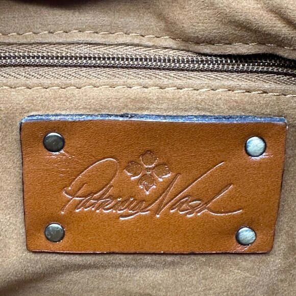 Patricia Nash Floral Leather Shoulder Bag Adjustable Strap Gray Red Crossbody - Picture 8 of 13